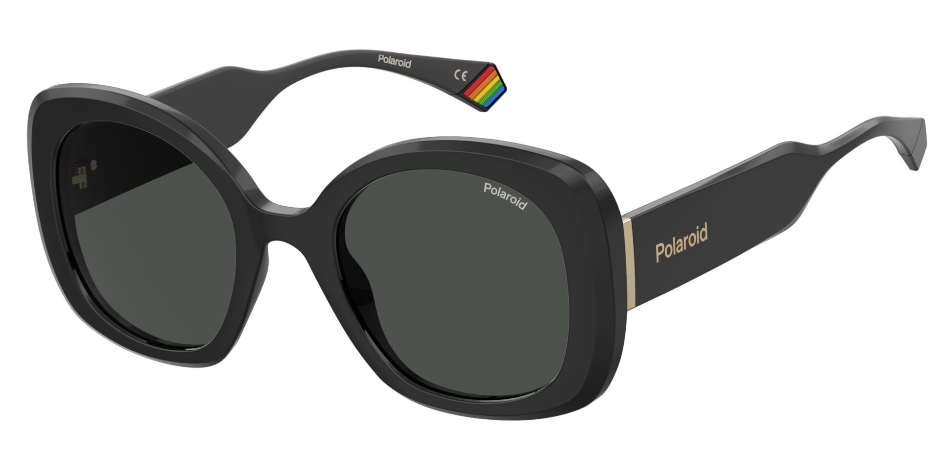 Polaroid PLD 7029/S 807/M9 Sunglasses - Black Frame Grey Polarized Lenses Unisex - View #5